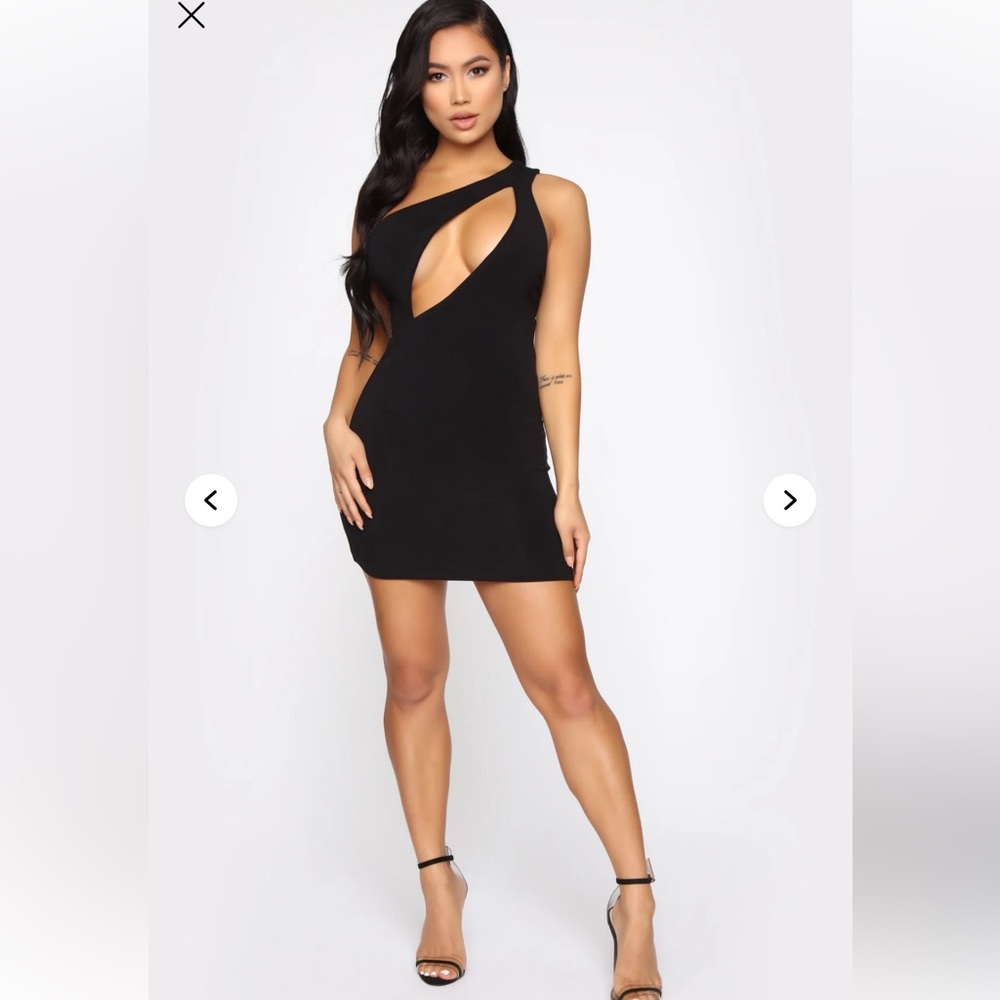 Fashion Nova Black Cut-Out Mini Dress